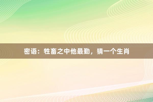 密语：牲畜之中他最勤，猜一个生肖